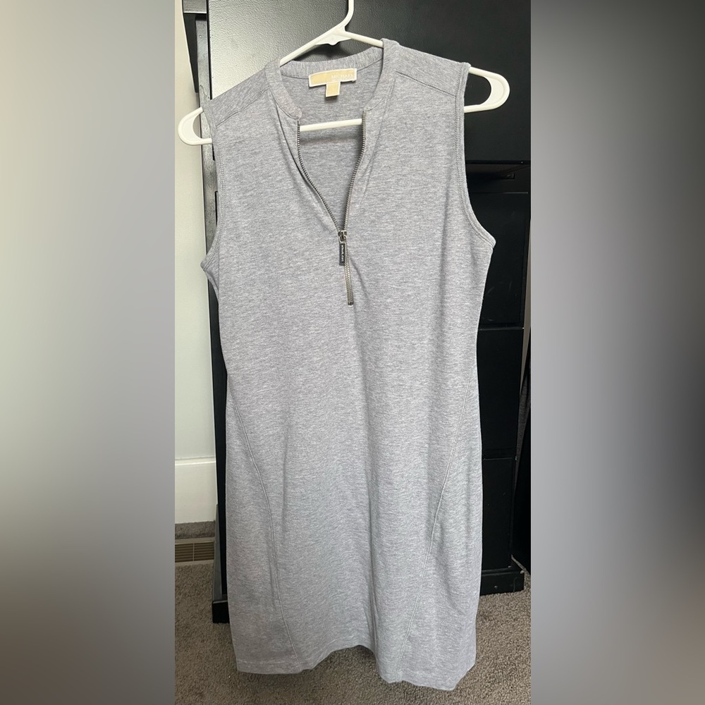 Michael Kors Gray Midi Dress with Zipper